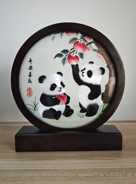 蜀绣新品手工艺品刺绣摆件