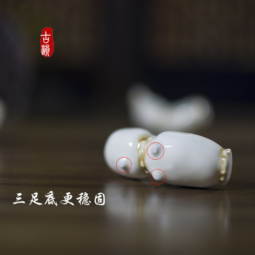 景德镇陶瓷可爱笔搁笔架山手工莲藕文房创意日式家用筷架筷托摆件 - 图2