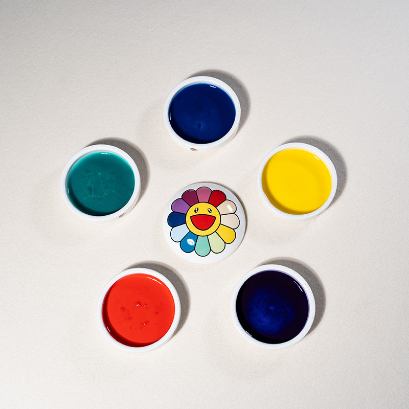 景德镇陶瓷调色盘五层国画专用水彩颜料盒碟子太阳花带盖加深保湿,淘宝优惠券,粉丝福利购,淘宝优惠卷