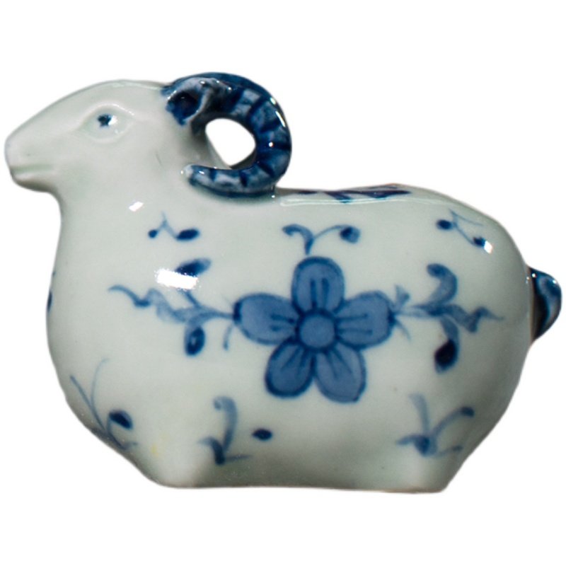 陶瓷手绘青花砚滴仿古文房水滴壶创意动物羊墨书滴国画砚台加水,淘宝优惠券,粉丝福利购,淘宝优惠卷