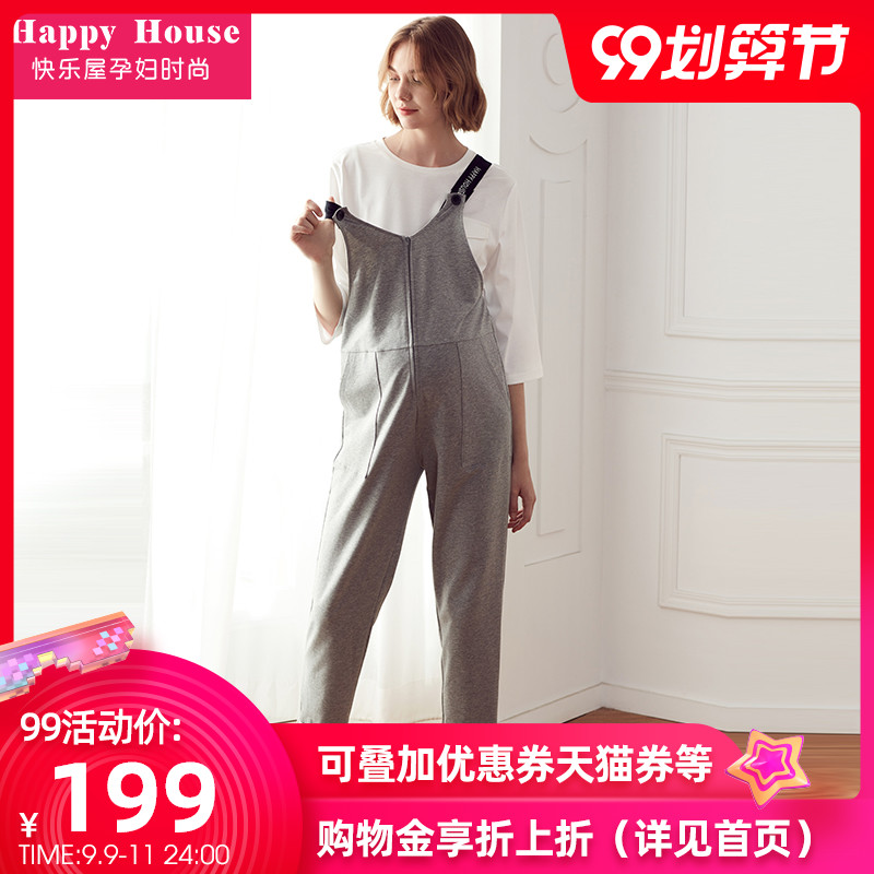 快乐屋孕妇背带裤春秋2020孕妇裤子 快乐屋孕妇背带裤