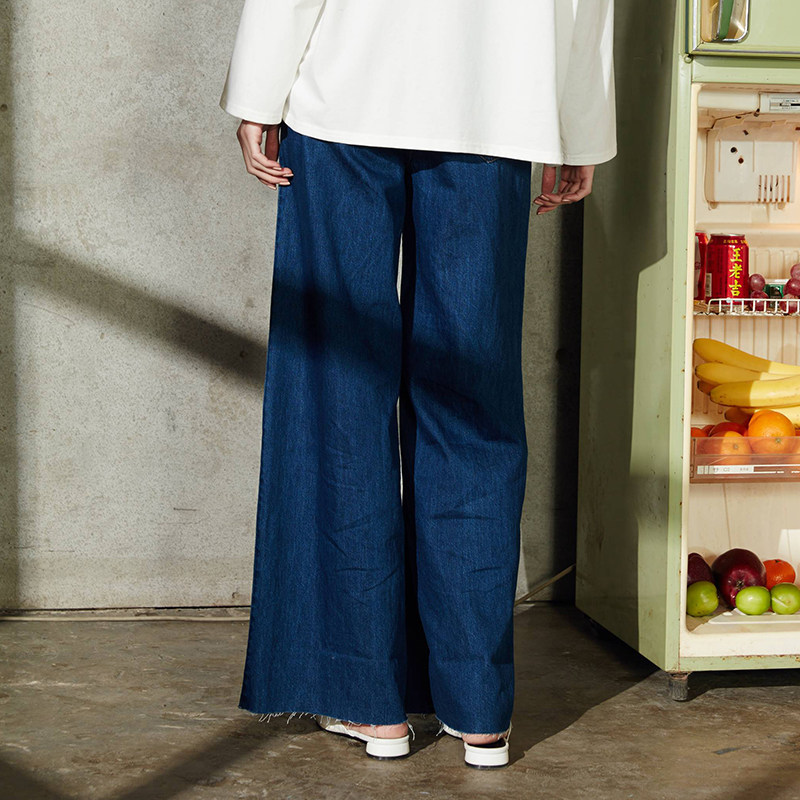 快乐屋孕妇牛仔2020春秋新款阔腿裤 快乐屋孕妇直筒裤