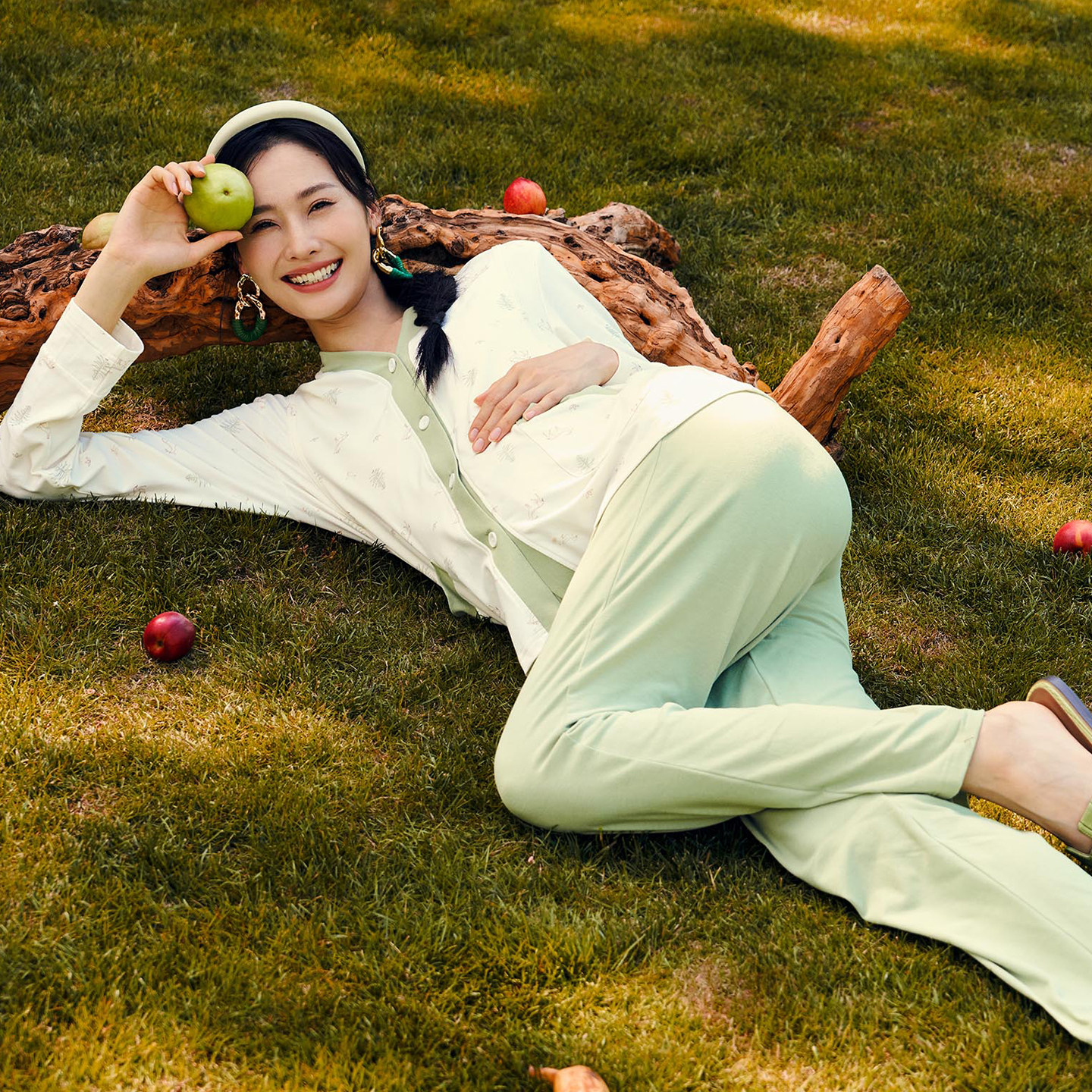 快乐屋针织月子服秋装2026新款哺乳衣印花孕妇睡衣家居服套装透气,淘宝优惠券,粉丝福利购,淘宝优惠卷