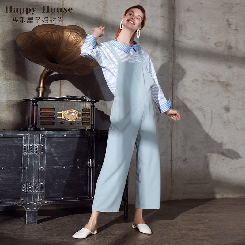 快乐屋孕妇背带裤2023秋可调节裤子 快乐屋孕妇背带裤