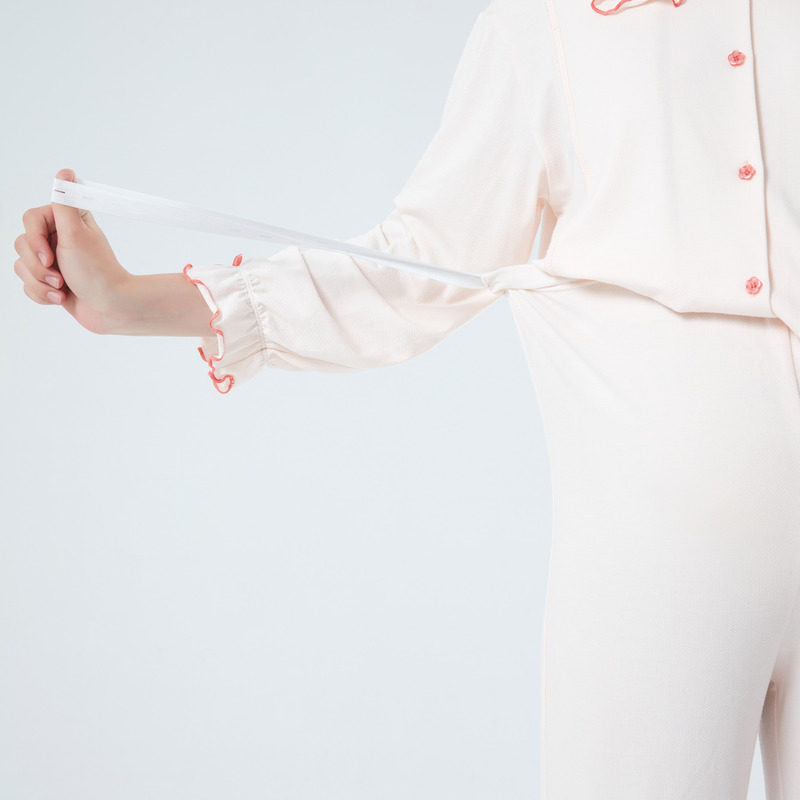 快乐屋月子服三月份产后裸感蜂巢针织荷叶边前开襟哺乳家居服套装,淘宝优惠券,粉丝福利购,淘宝优惠卷