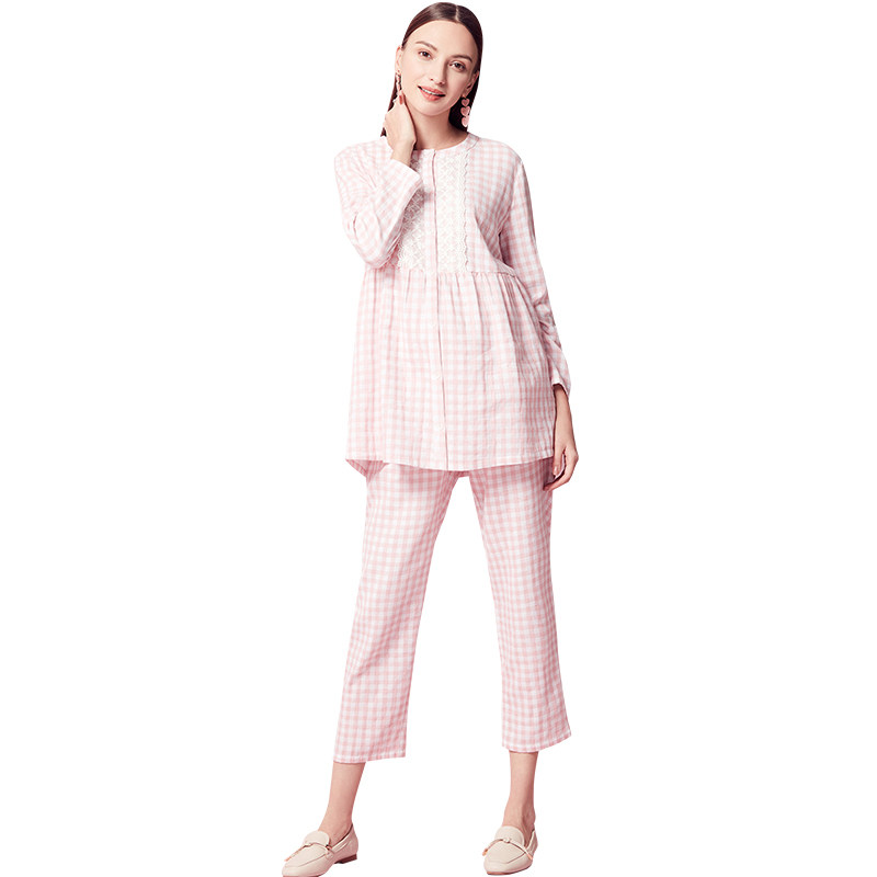 快乐屋孕妇家居服女春秋2026新款睡衣套装可长袖孕产后哺乳月子服,淘宝优惠券,粉丝福利购,淘宝优惠卷
