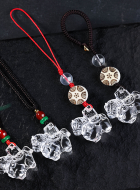 妙韵天然白水晶生肖马本命年吊坠