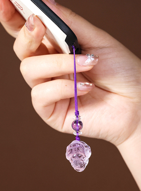 妙韵天然紫水晶三足金蟾吊坠挂件
