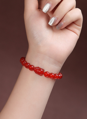 妙韵男女玛瑙玉髓貔貅手链转运珠