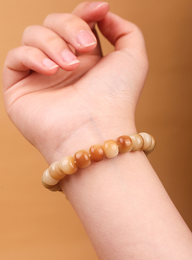 男女渐变焦糖色菩提根手串