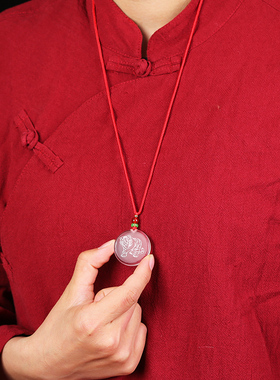 水晶十二生肖圆形吊坠