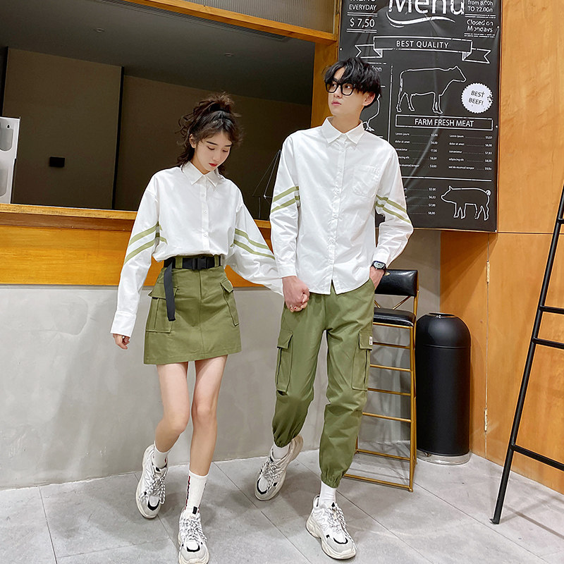 气质情侣装秋季情侣版ins长袖衬衫 lynley衬衫