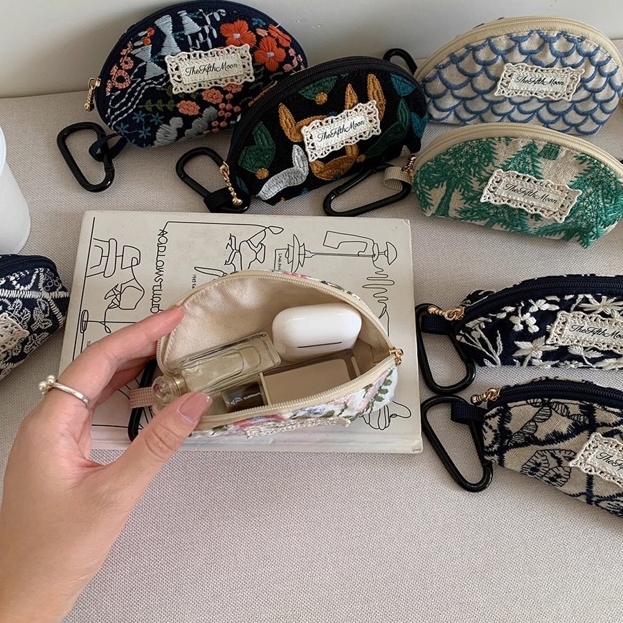 thefifthmoon清新花边复古刺绣耳机包收纳包airpods一代二代三代,淘宝优惠券,粉丝福利购,淘宝优惠卷