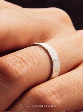 手工拉丝布契拉提925材质戒指