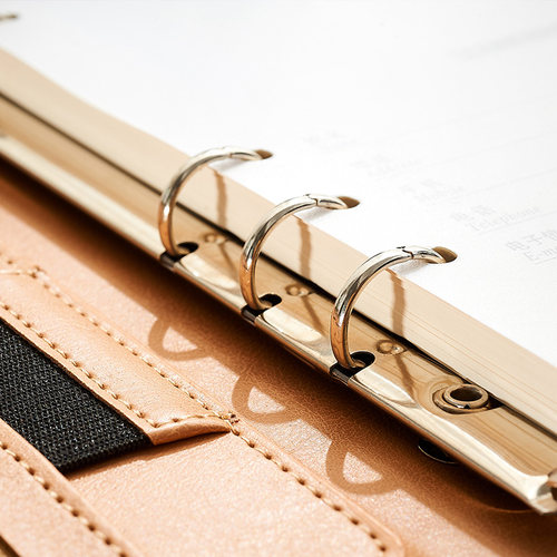 简约活页笔记本子商务工作办公会议记录记事本A5高档简约多功能皮质日记本免费刻字礼盒企业定做定制可印LOGO - 图3