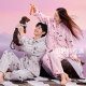 Blessing Bird Winter Coral Velvet Pajamas Dachshund Couple Home Clothing Set