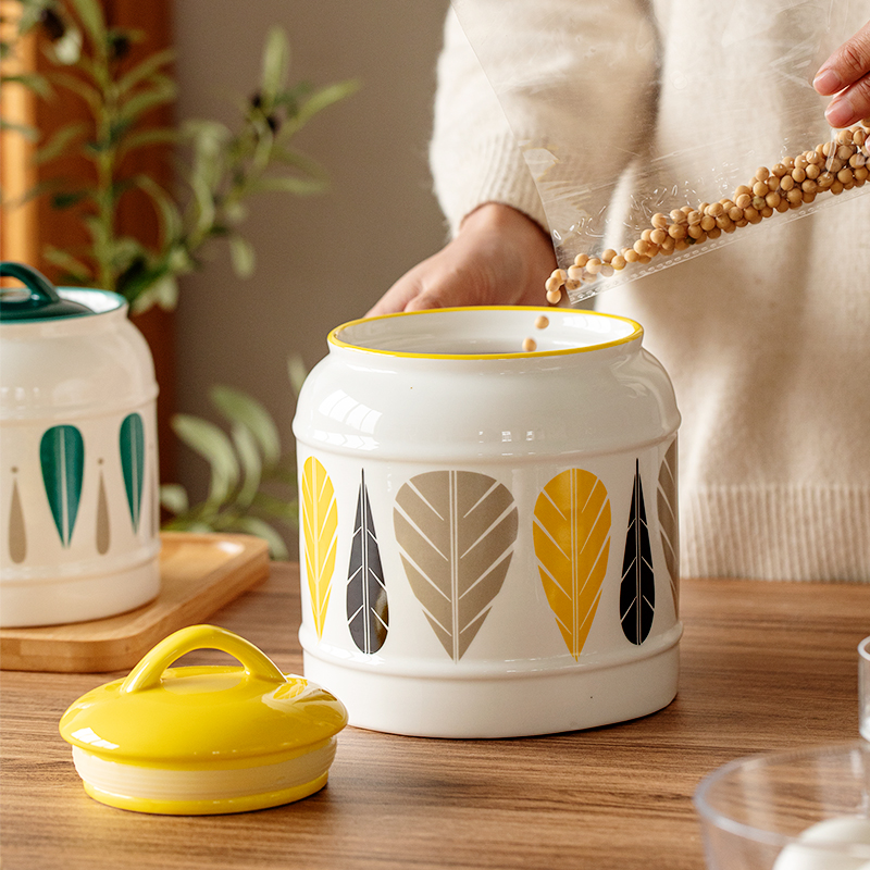 VINS陶瓷厨房密封罐茶叶储藏罐奶粉咖啡零食辣椒猪油密封摆件饰品 - 图0