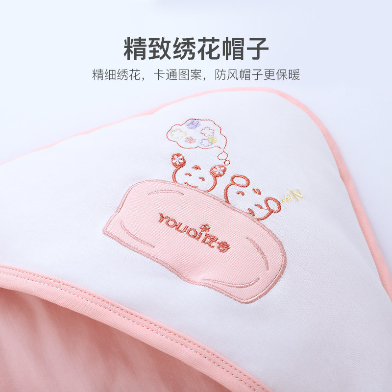 抱被新生儿包被纯棉秋冬季被子 优奇婴童抱被/抱毯