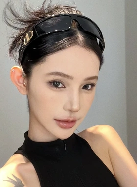 CD发箍墨镜未来感Y2K辣妹太阳眼镜镜防晒防紫外线男女同款2025新