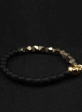 小众骷髅头磨砂黄铁矿宝石手串