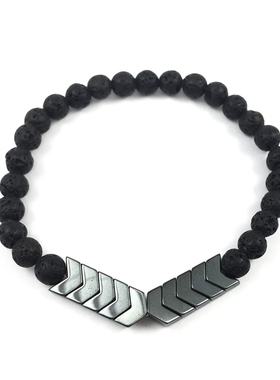 小众设计师风火山石箭头情侣手链