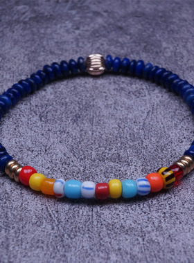 pohier宝喜儿青金石珠非洲古董