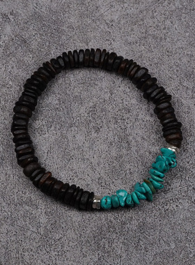 POHIER宝喜儿绿松石沉香木手串