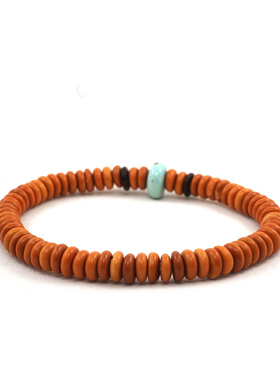 天然绿松石橄榄核手链