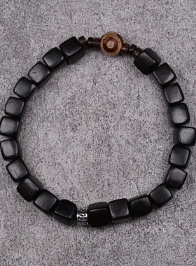 pohier宝喜儿紫檀六字真言手链