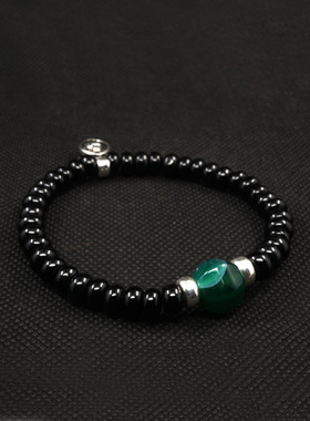 原创天然玛瑙纯银祥云手串