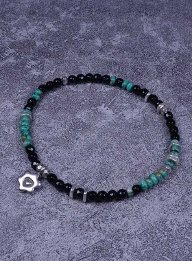 pohier原创纯银手作绿松石手链