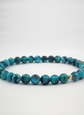 pohier原创轻奢14k金绿松石手链