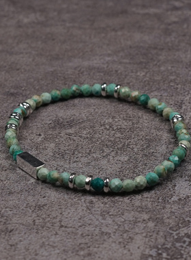 Pohier天然绿松石纯银手链