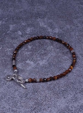 pohier宝喜儿虎眼石纯银手链