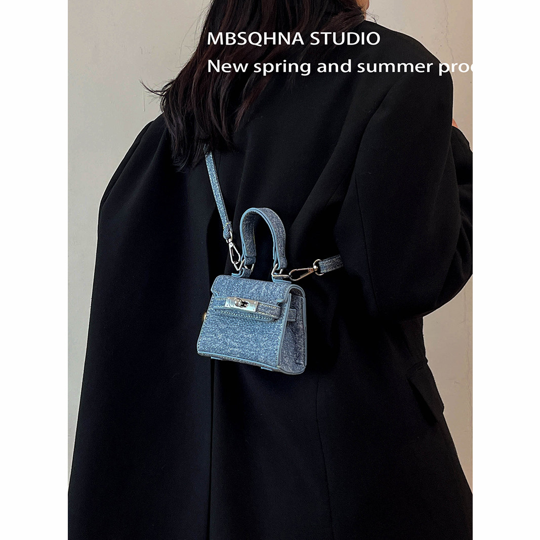 MBSQHNA洋气复古迷你口红包包女2024新款时尚凯莉包斜挎小方包潮,淘宝优惠券,粉丝福利购,淘宝优惠卷