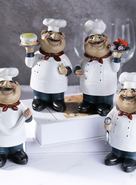 欧式创意厨师树脂家居摆件西餐厅