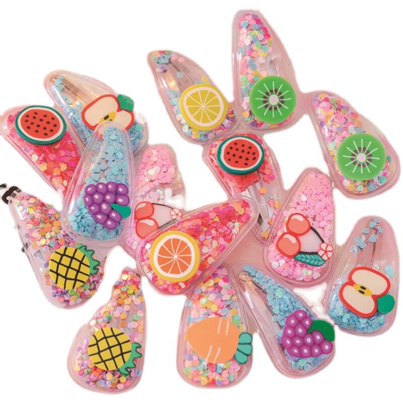 Children's quicksand fruit hair clip cute baby headwear bb clip Korean style girl girl heart side broken hair small clip