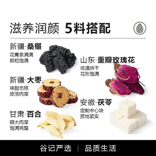 桑葚玫瑰花茶组合百合茯苓养生茶桑椹干非玫瑰花冠茶黑果茶包 - 图1