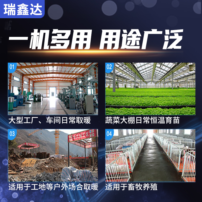 瑞鑫达工业蒸汽暖风机养殖场大棚商用大型车间取暖烘干设备换热器