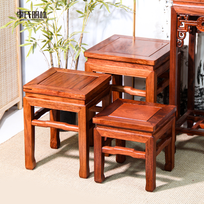 花梨富贵凳红木刺猬紫檀实木方凳餐凳茶几凳梳妆凳洗脚换鞋凳矮凳,淘宝优惠券,粉丝福利购,淘宝优惠卷