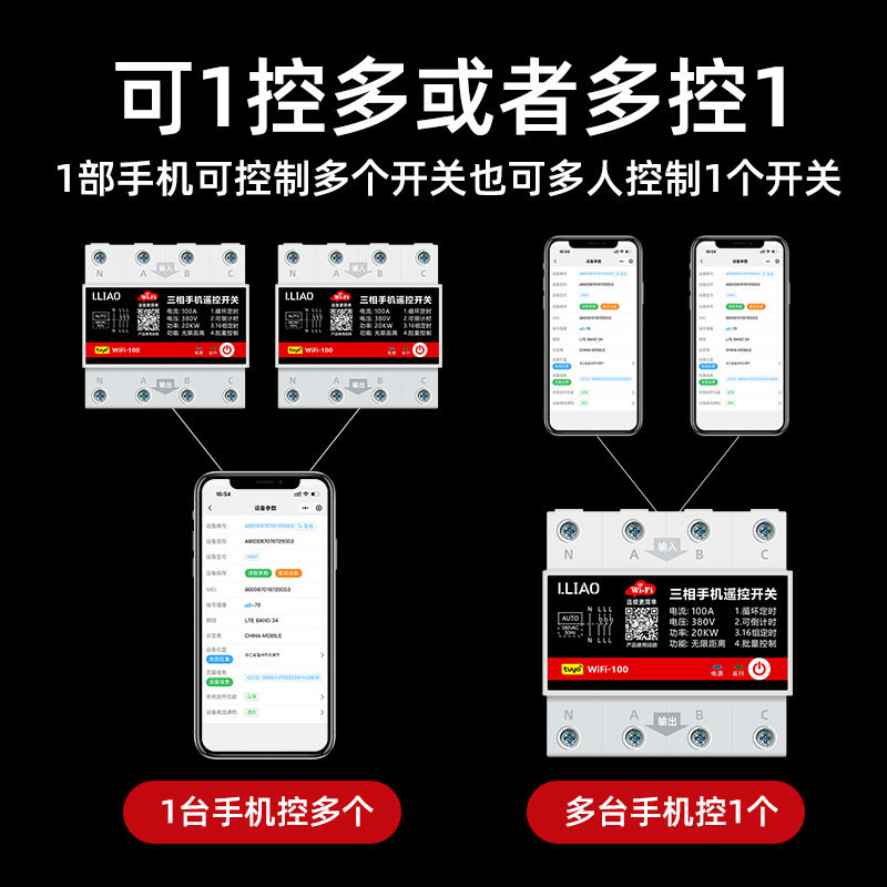 三相涂鸦Wifi手机远程遥控开关380V水泵电机智能定时器时间控制器
