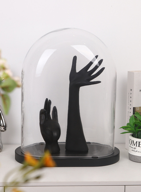 手办珠宝玻璃防尘罩摆件玄关装饰品摆件客厅钥匙收纳盒