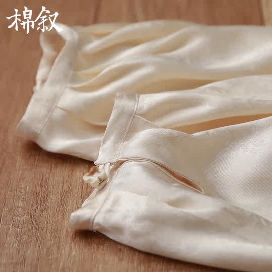 Cotton New Chinese Retro Style Shirt Women's Long Sleeve National Style Stand Collar Slanted Jacquard Shirt 23100