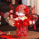 Fortune fruit hug bucket red fruit ornaments New Year's housewarming decoration living room New Year's Eve flowers New Year's blessing bucket simulation flowers