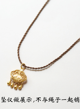 高档简约配黄金小唐卡真丝项链绳