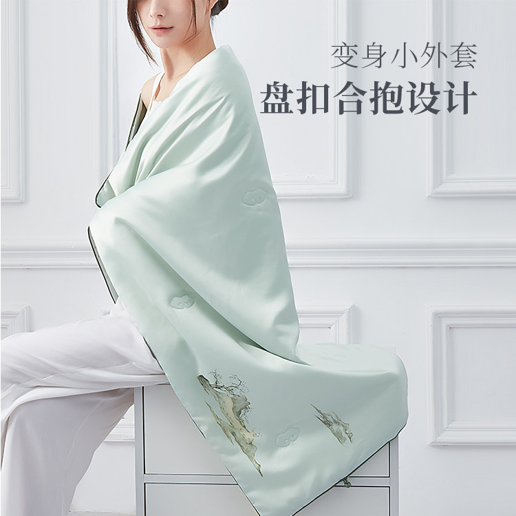 太湖雪印花时尚蚕丝便携毯小盖毯100%蚕丝苏州博物馆联名款