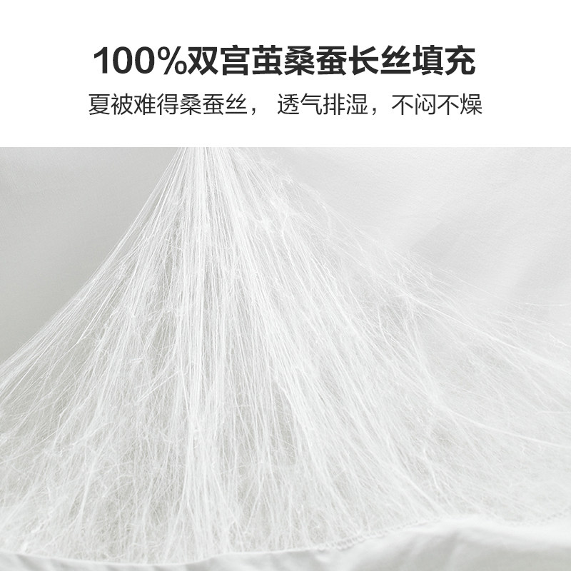 太湖雪100%填充桑蚕长丝夏凉被蚕丝 太湖雪蚕丝被