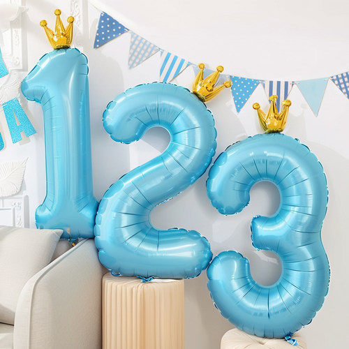 过生日数字气球装饰派对儿童男女孩场景布置用品家里氛围拍照道具 - 图1