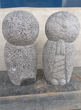 曲阳石雕小沙弥小和尚摆件石头禅意装饰青石仿古地藏庭院花园造景