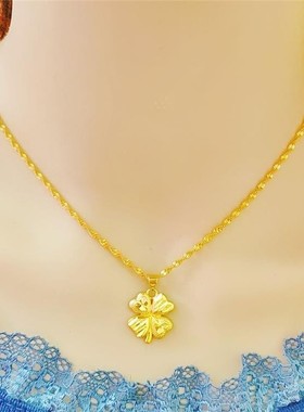 轻奢高品质真金色项链女爱心玫瑰